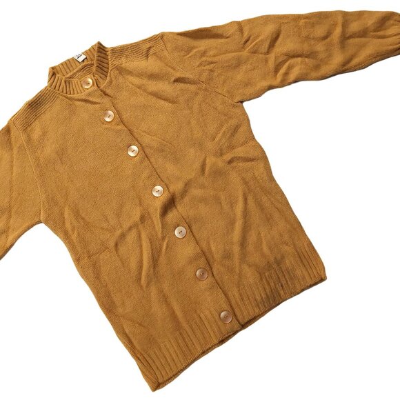Pure Vintage 1940s-1950s Camel Tan Long Sleeve Cardigan Sweater - Picture 4 of 9